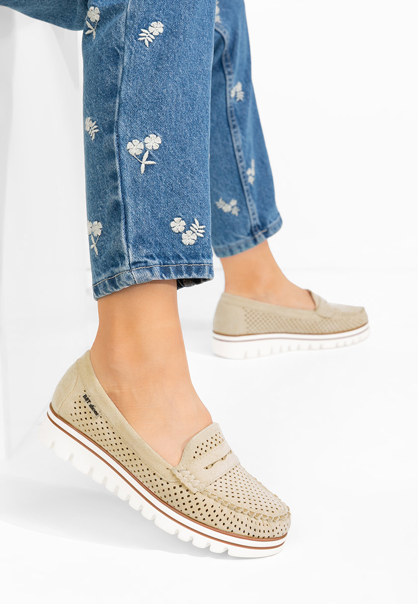 Mocassini da donna Manise beige