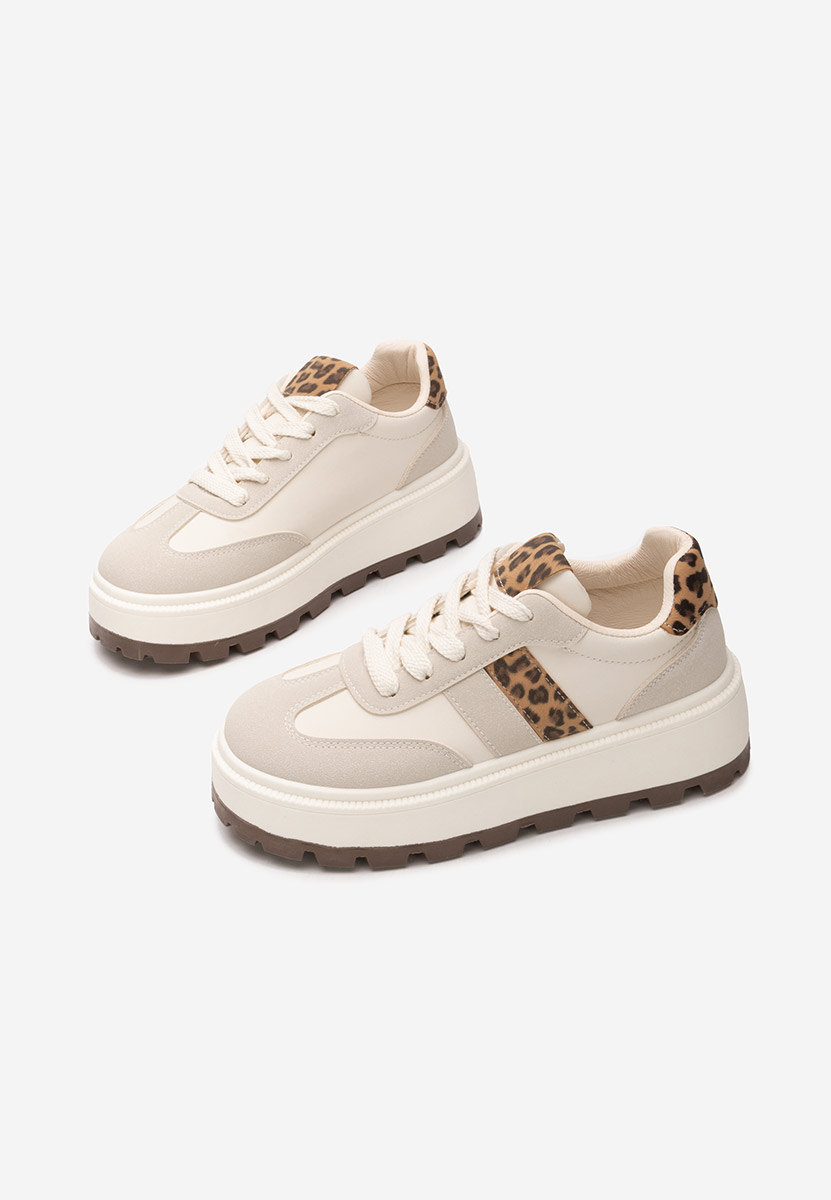 Sneakers con plateau Estephany beige Sneakers con plateau Estephany beige
