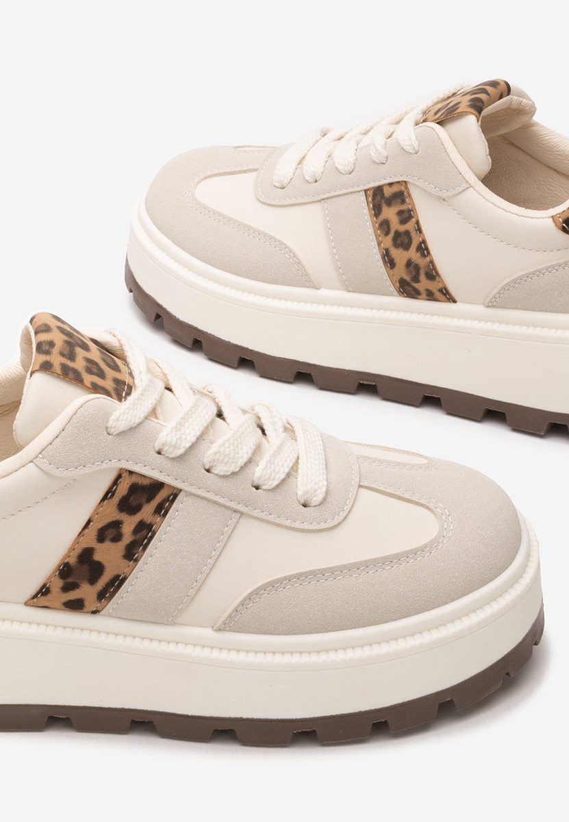 Sneakers con plateau Estephany beige Sneakers con plateau Estephany beige