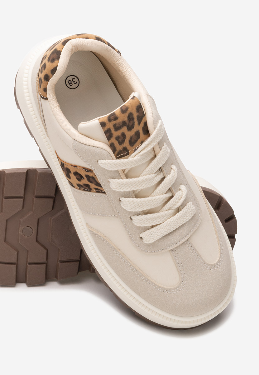 Sneakers con plateau Estephany beige Sneakers con plateau Estephany beige