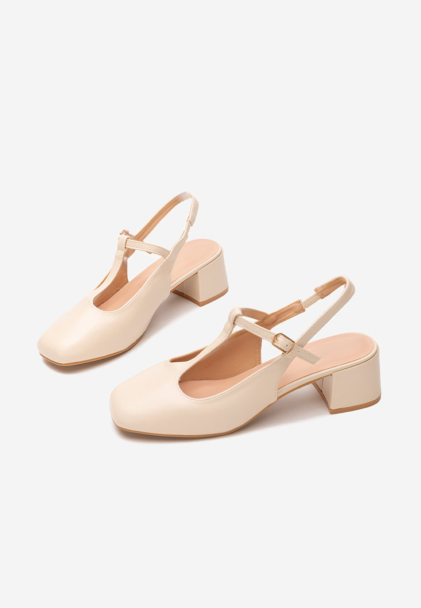 Décolleté tacco largo Beatrina V2 beige