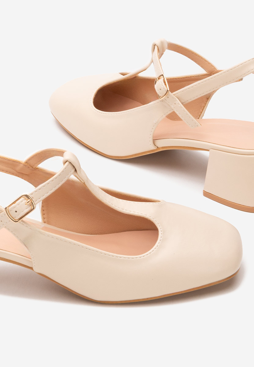 Décolleté tacco largo Beatrina V2 beige