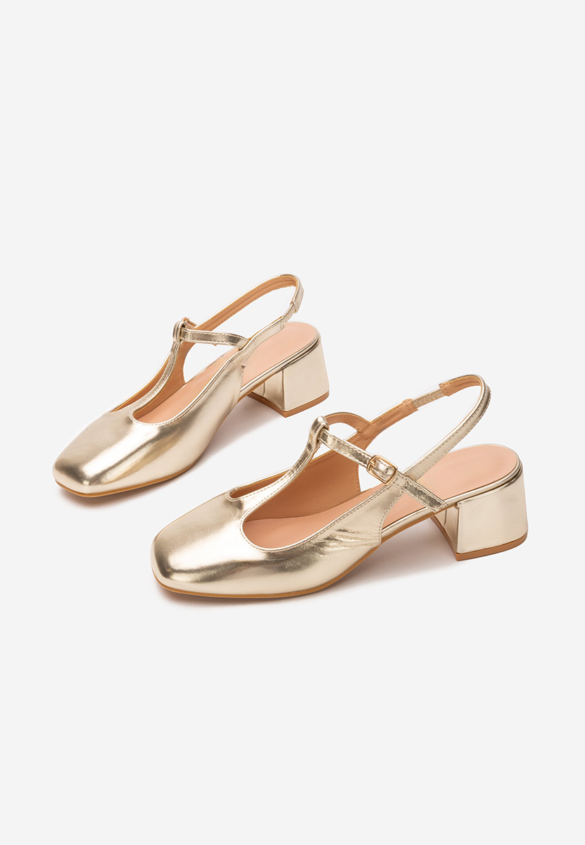 Décolleté tacco largo Beatrina V2 oro