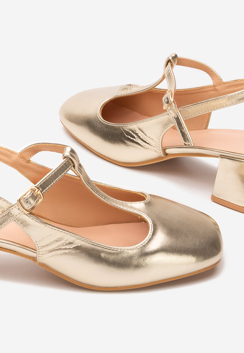 Décolleté tacco largo Beatrina V2 oro