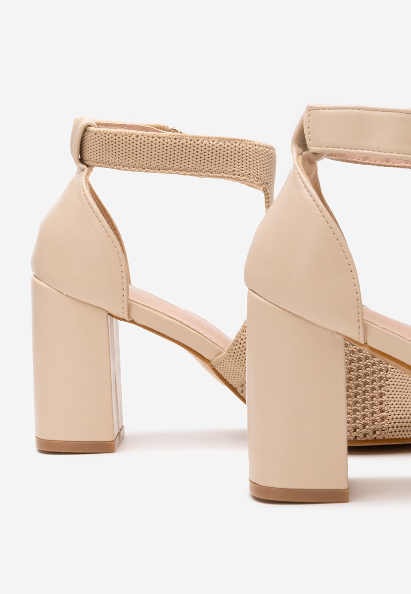 Sandali con tacco largo Oxiana beige