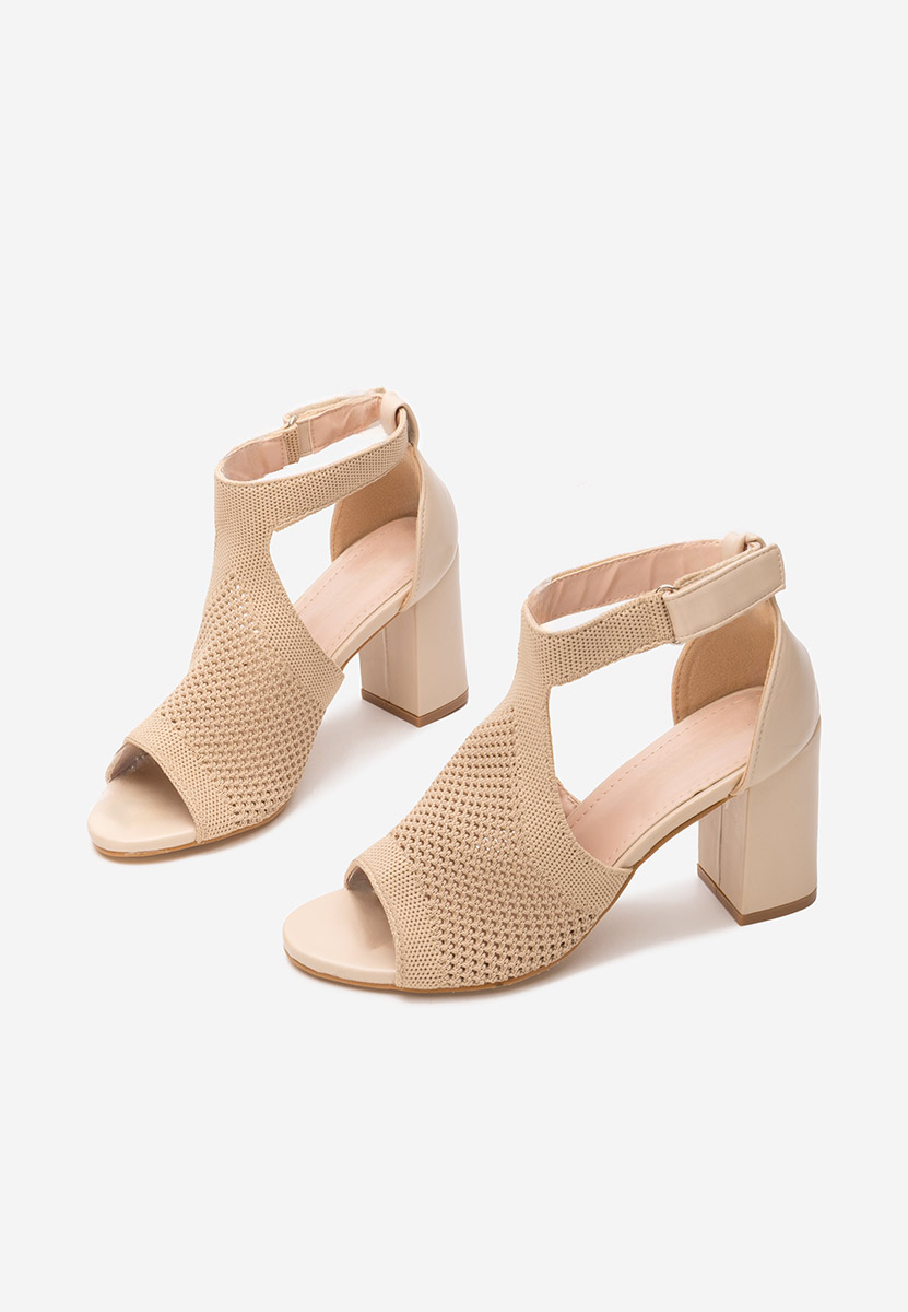 Sandali con tacco largo Oxiana beige