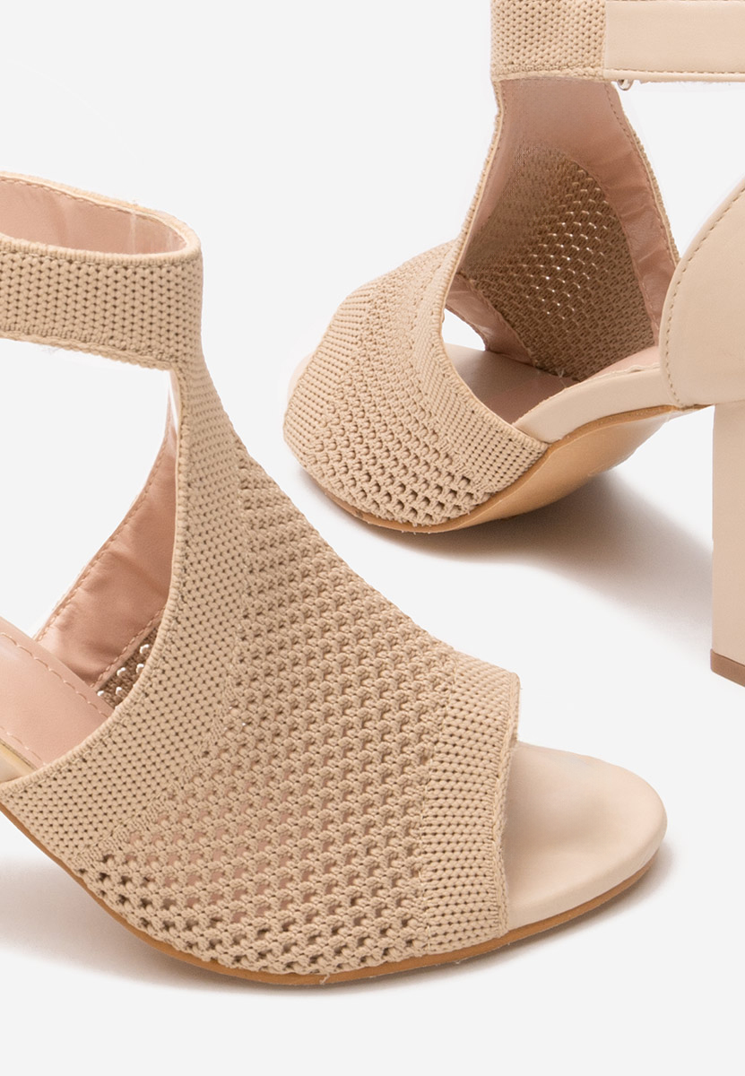 Sandali con tacco largo Oxiana beige