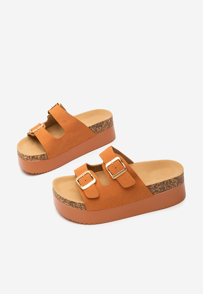 Ciabatte platform Edenia camel