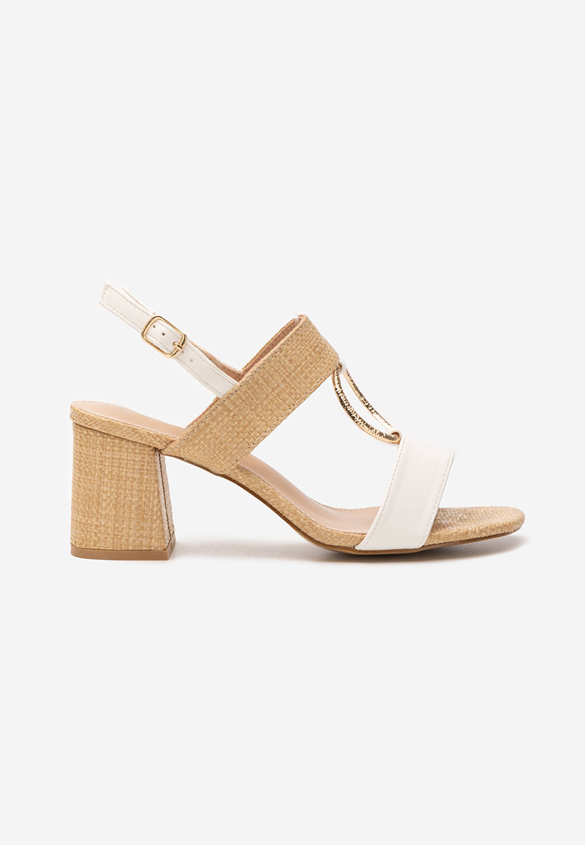 Sandali con tacco largo Annyta bianchi