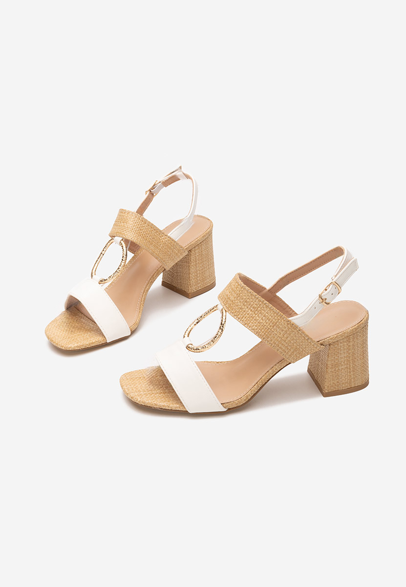 Sandali con tacco largo Annyta bianchi