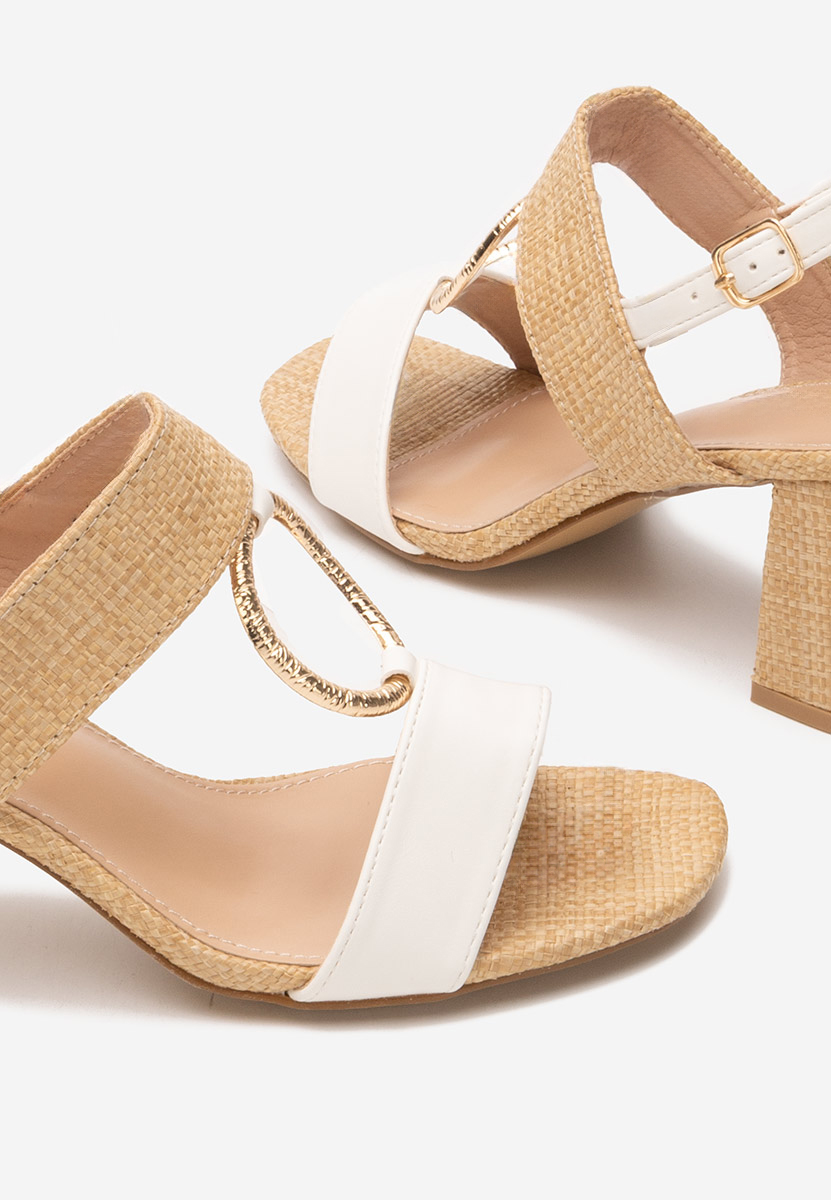 Sandali con tacco largo Annyta bianchi