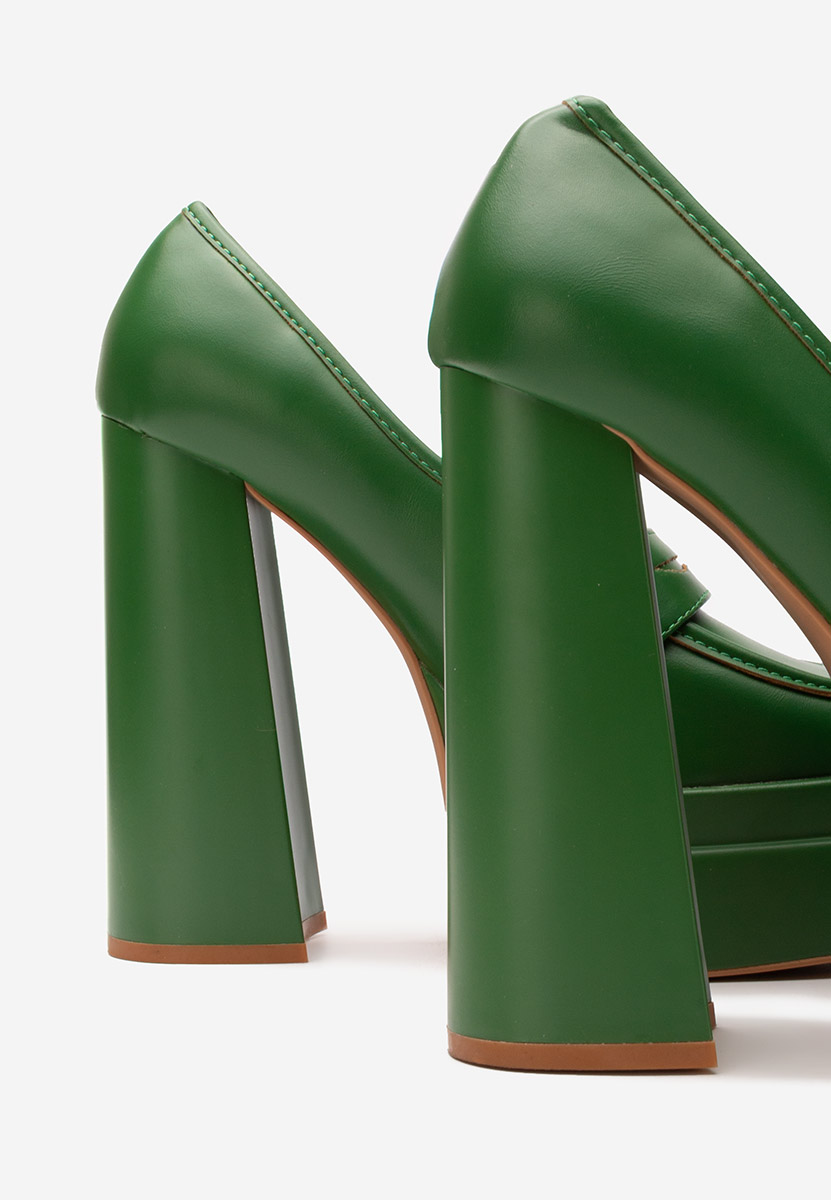 Mocassini con tacco e plateau Algara Verdi