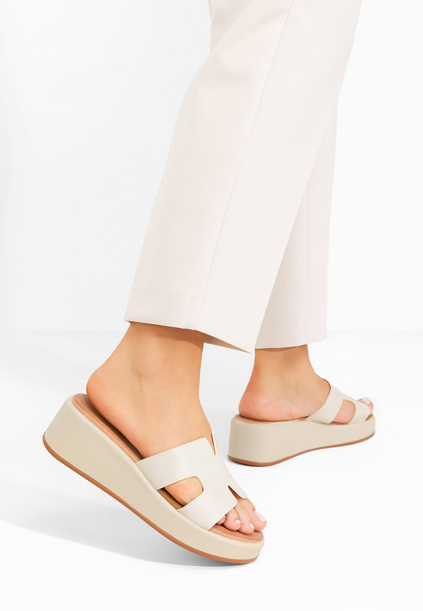 Ciabatte platform Malynda beige