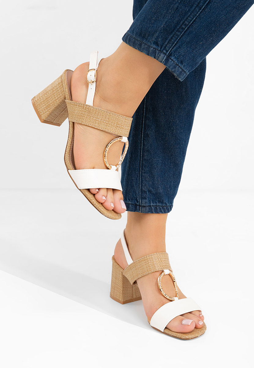 Sandali con tacco largo Annyta bianchi