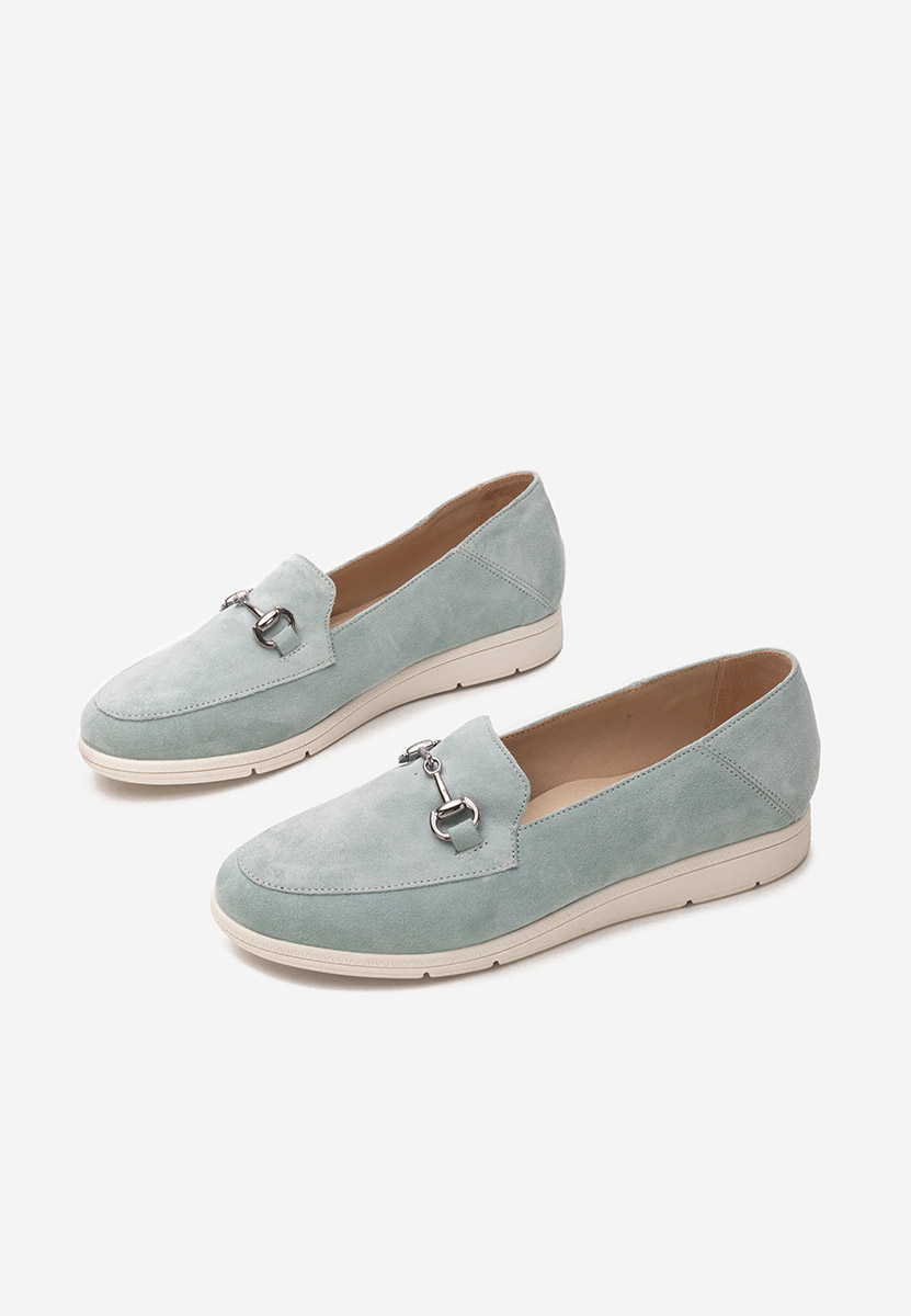 Mocassini donna pelle Elvia B V2 azzurro