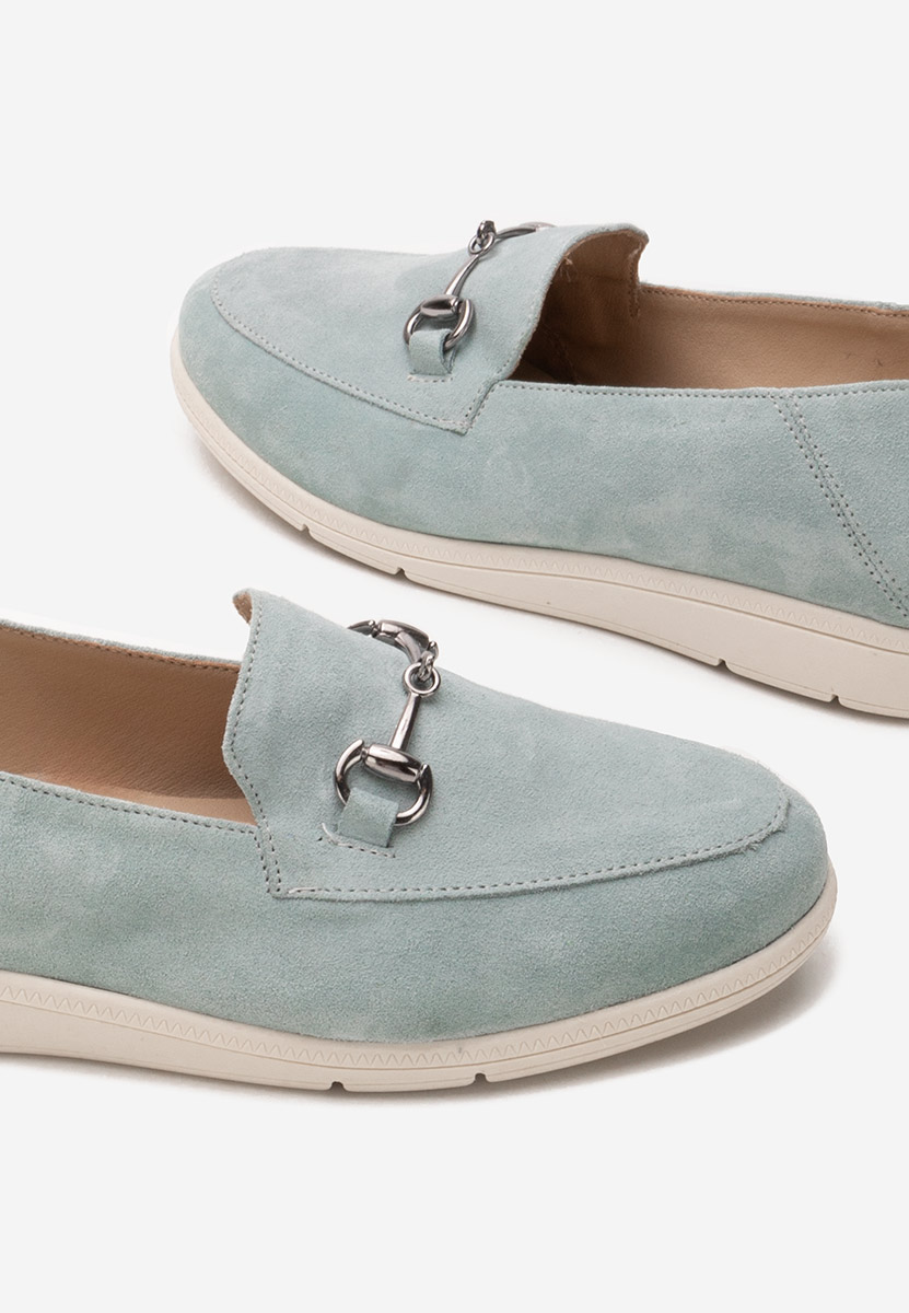 Mocassini donna pelle Elvia B V2 azzurro