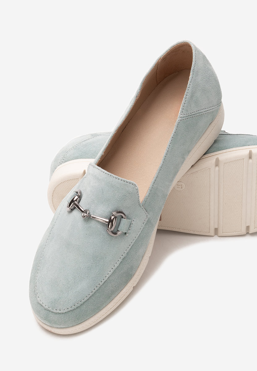 Mocassini donna pelle Elvia B V2 azzurro
