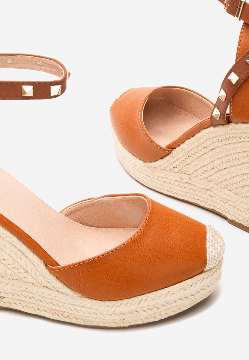 Sandali con zeppa Riviella Camel