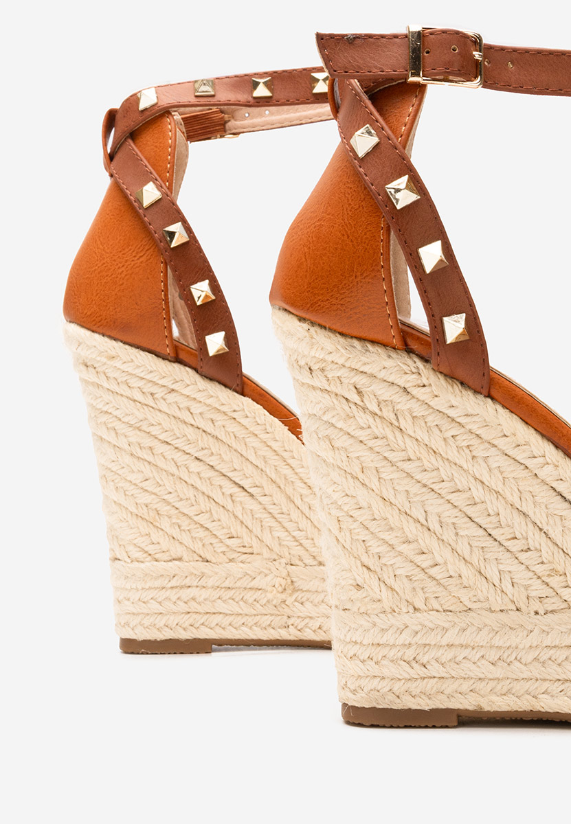 Sandali con zeppa Riviella Camel