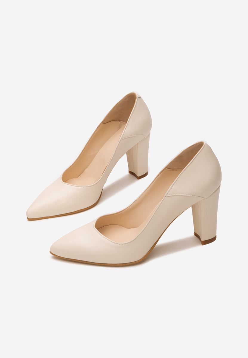 Décolleté tacco largo Beige Catania