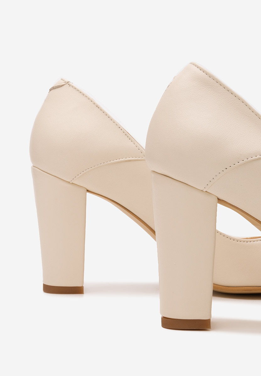 Décolleté tacco largo Beige Catania