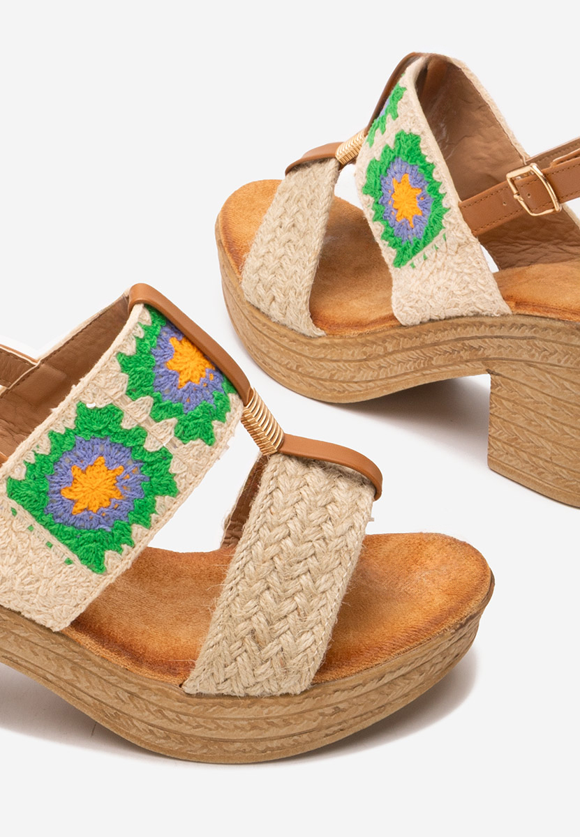 Sandali con plateau Zeina beige