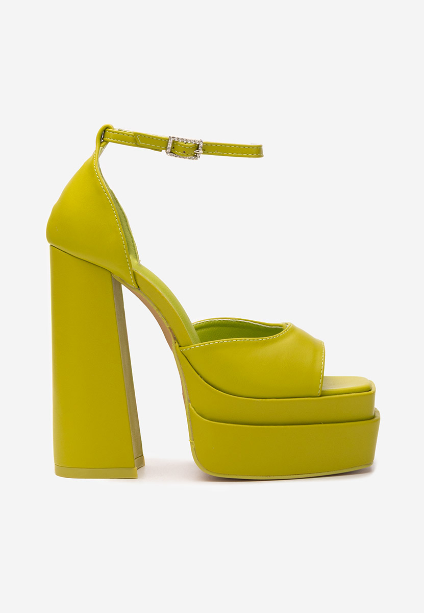Sandali con tacco largo Riza V2 Verdi