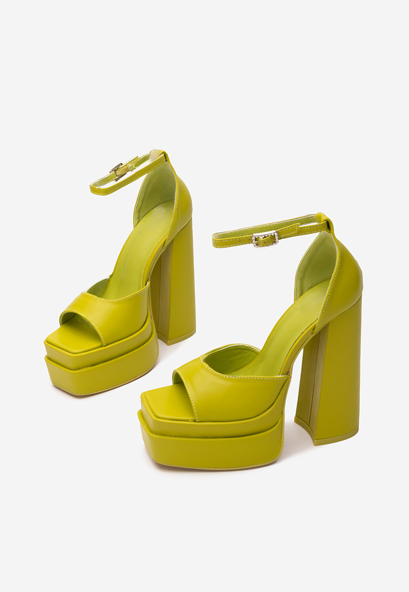 Sandali con tacco largo Riza V2 Verdi