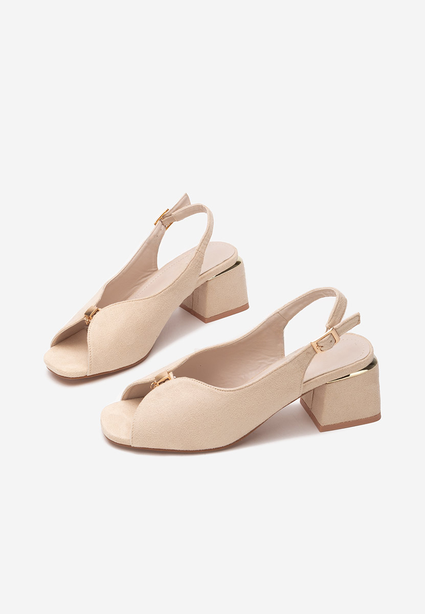 Sandali con tacco largo Amary V2 beige