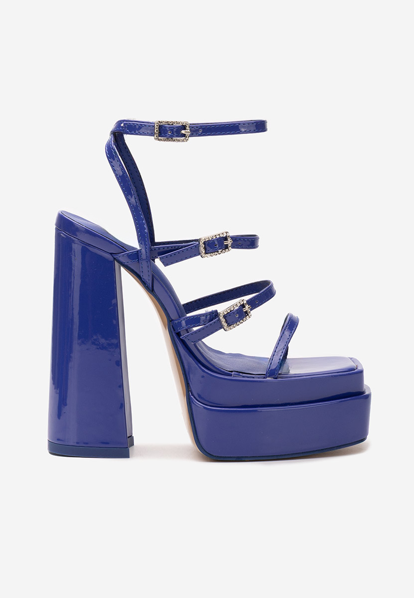 Sandali con tacco largo Dira Blu