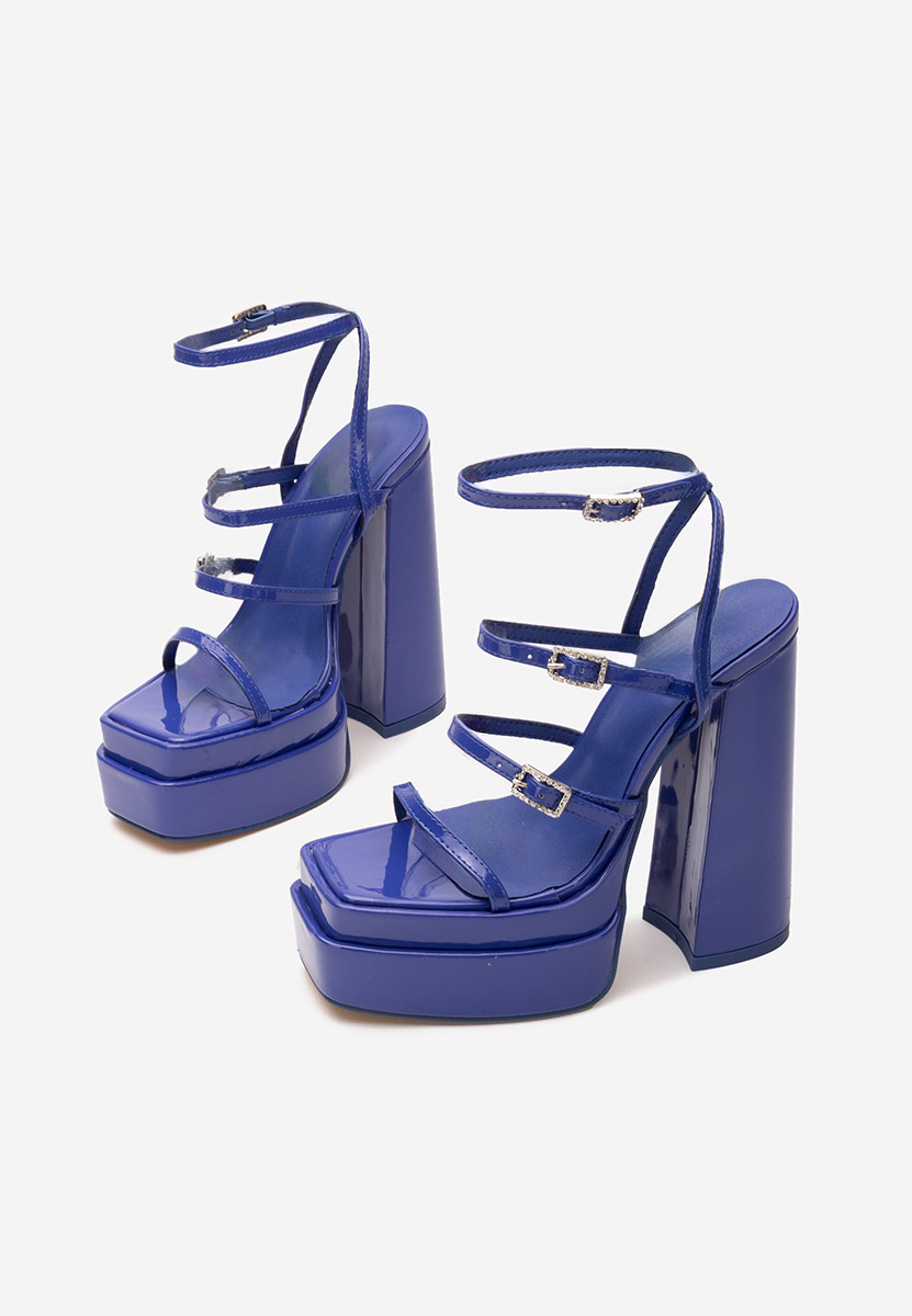 Sandali con tacco largo Dira Blu