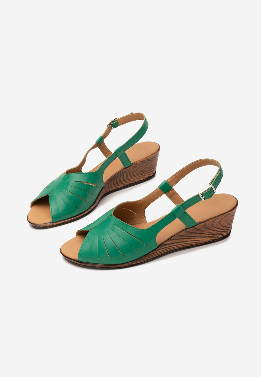 Sandali cuoio Lovara verdi