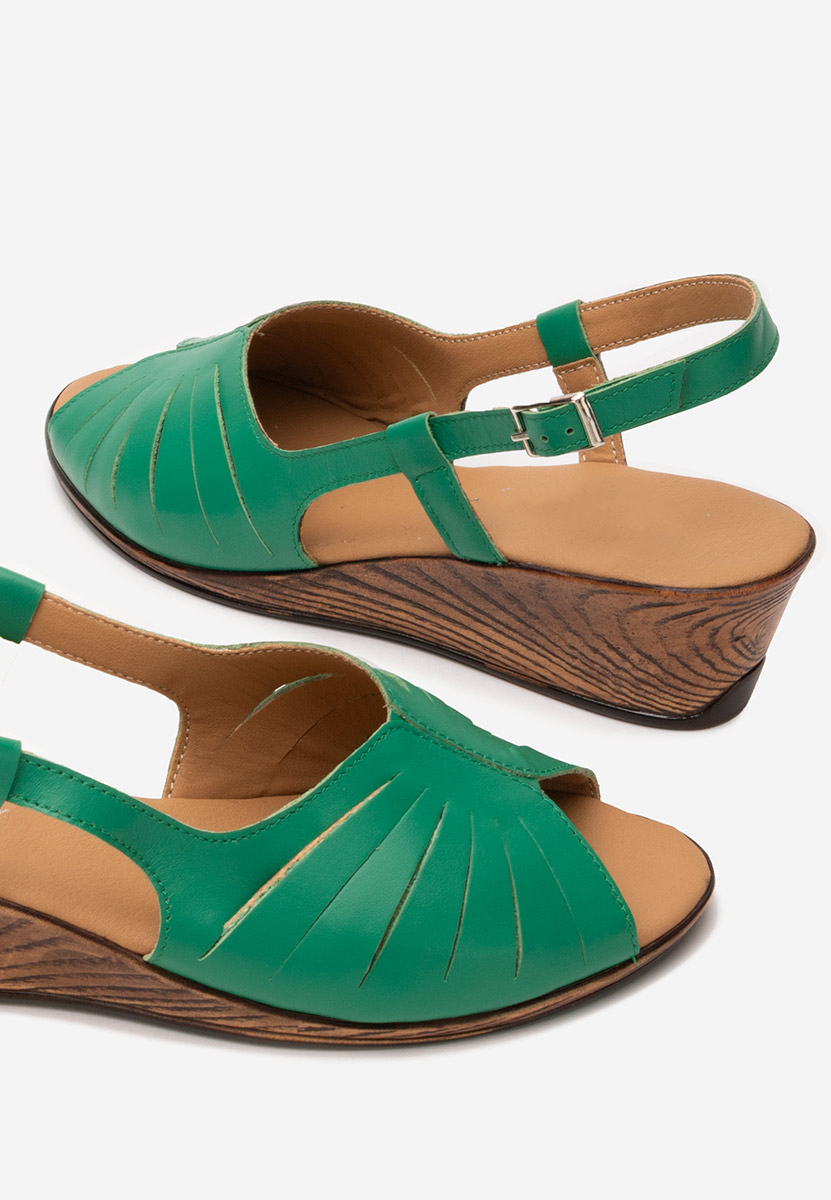 Sandali cuoio Lovara verdi