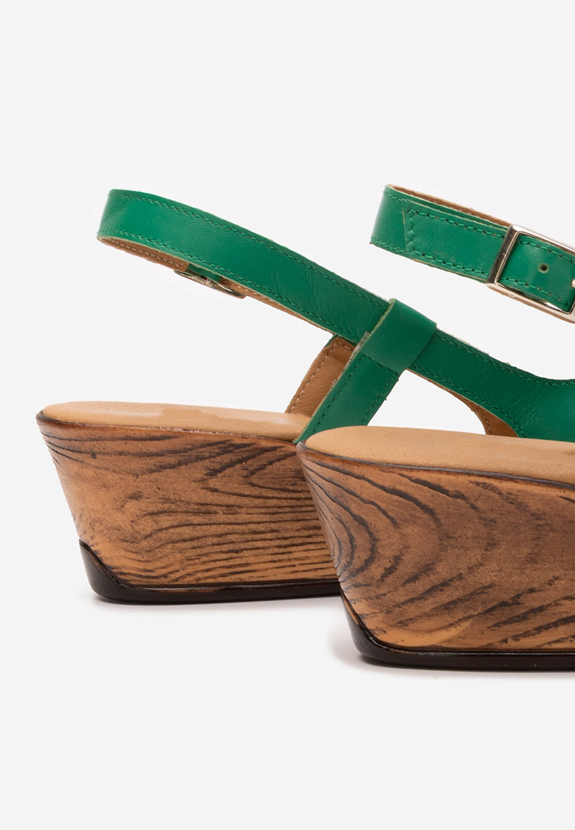 Sandali cuoio Lovara verdi