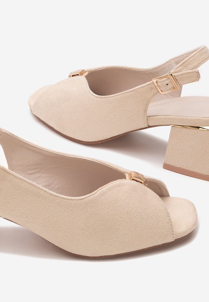 Sandali con tacco largo Amary V2 beige