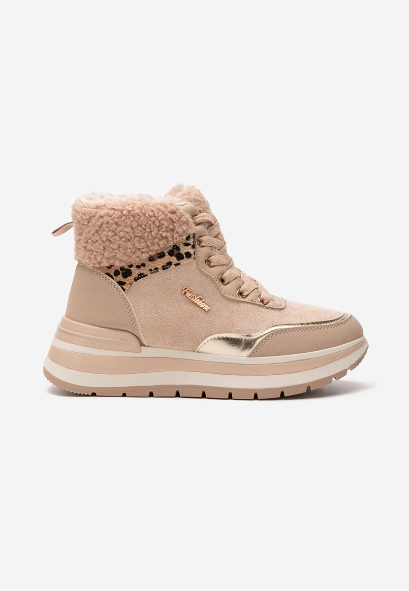 Sneakers donna alte Lisaia cachi