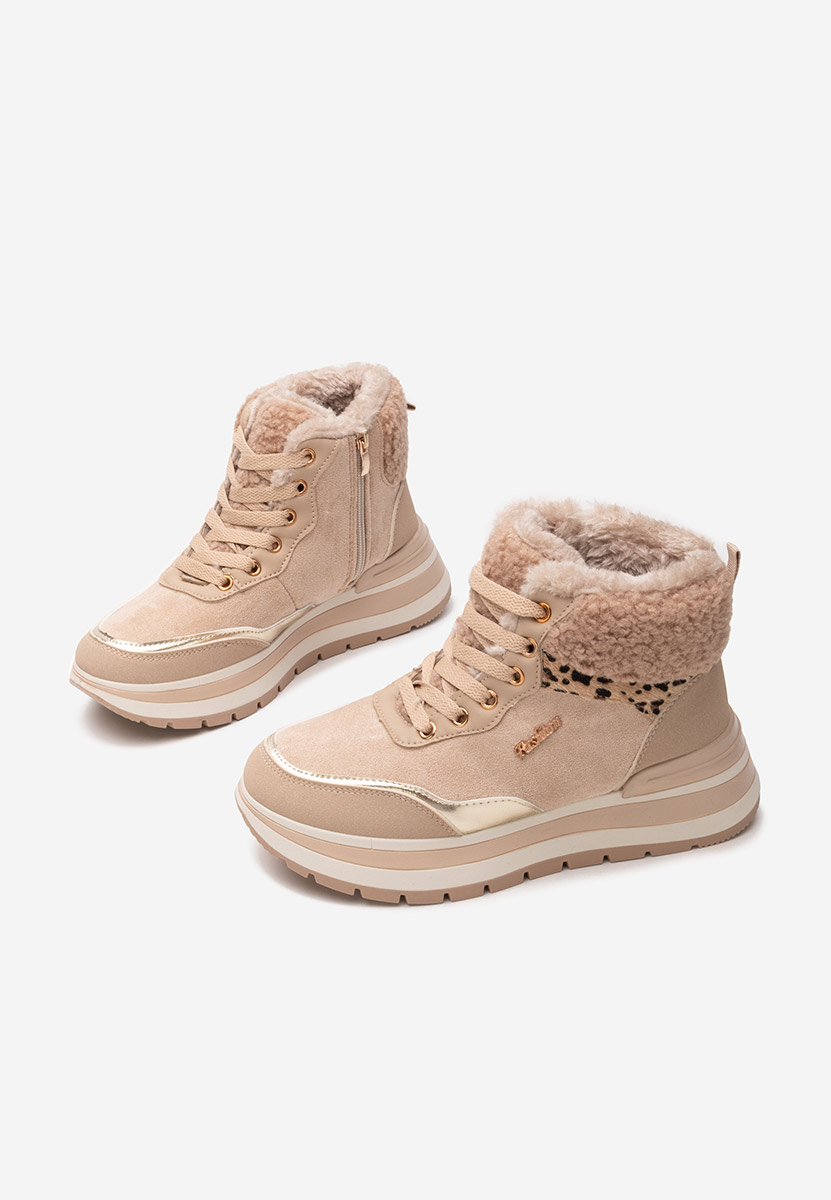 Sneakers donna alte Lisaia cachi