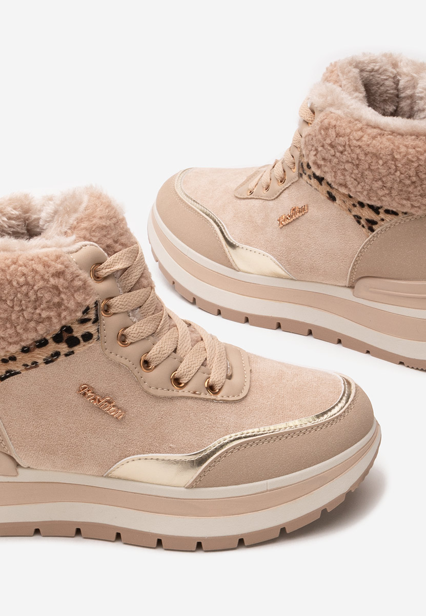 Sneakers donna alte Lisaia cachi