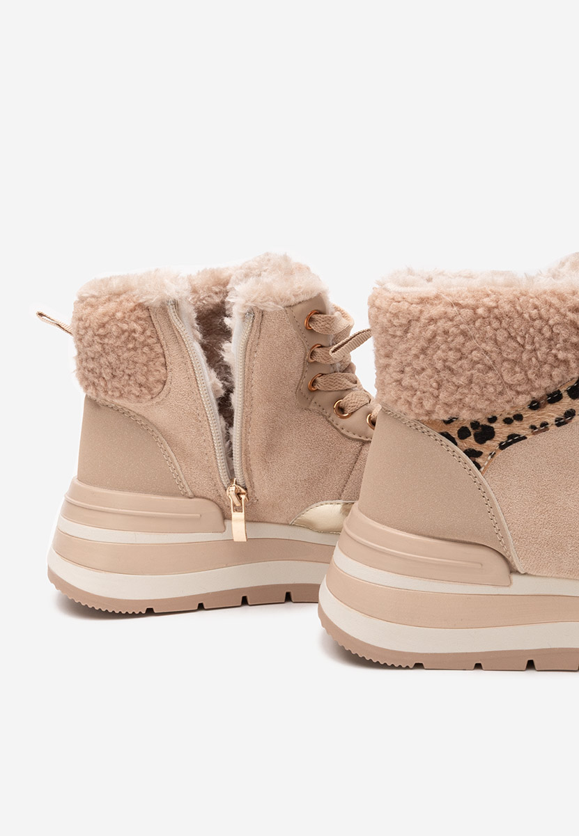 Sneakers donna alte Lisaia cachi