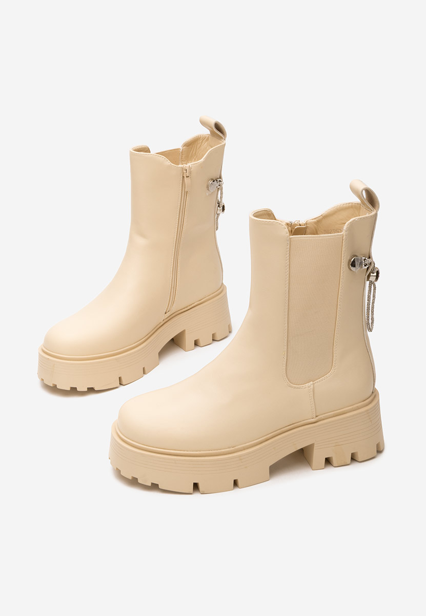 Stivaletto chelsea donna Massie beige