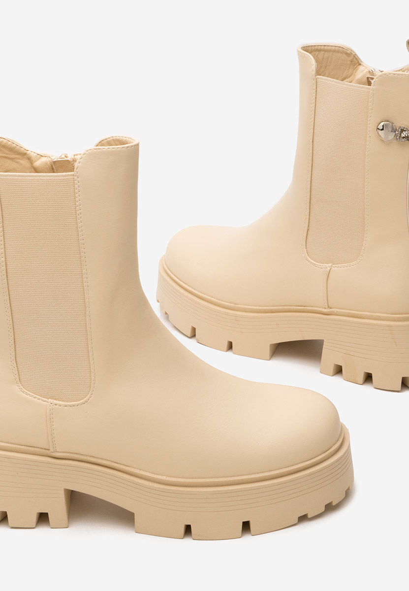 Stivaletto chelsea donna Massie beige