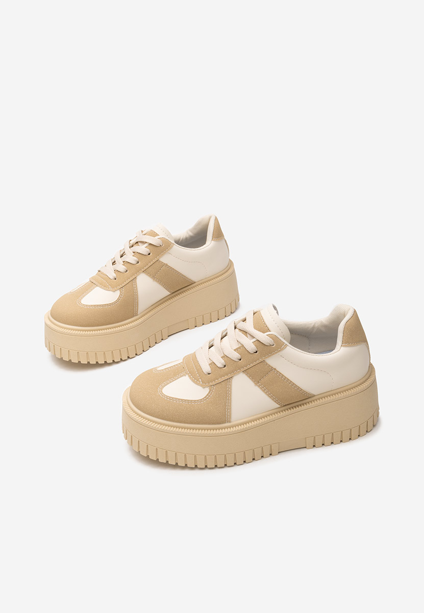 Sneakers con plateau Michele camel