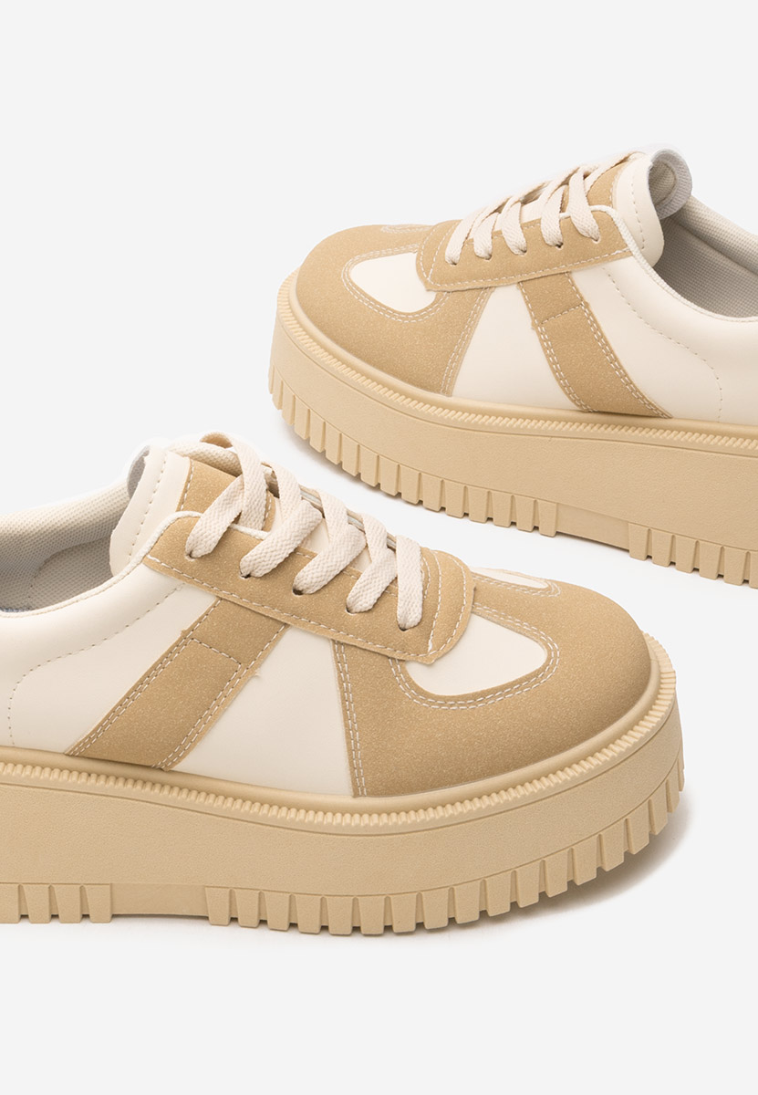 Sneakers con plateau Michele camel