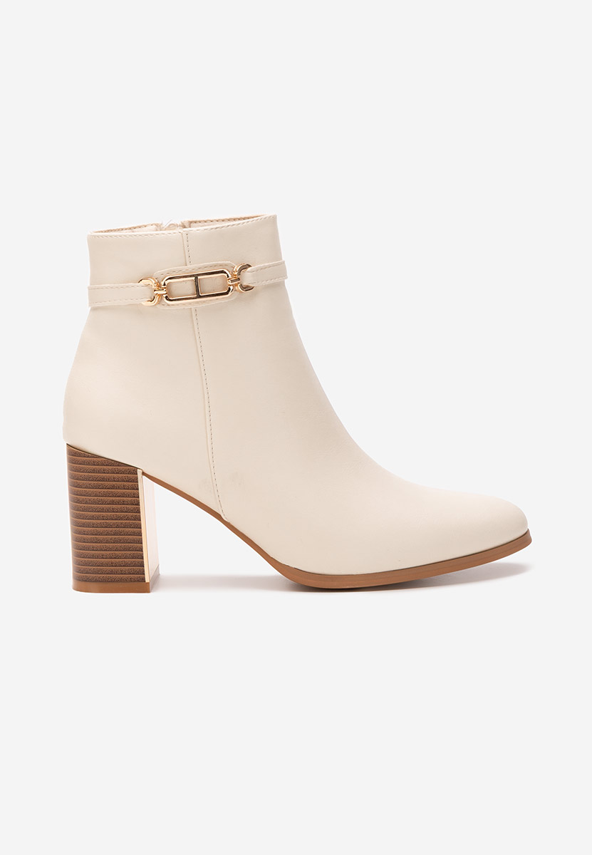 Tronchetti con tacco largo Arletta beige