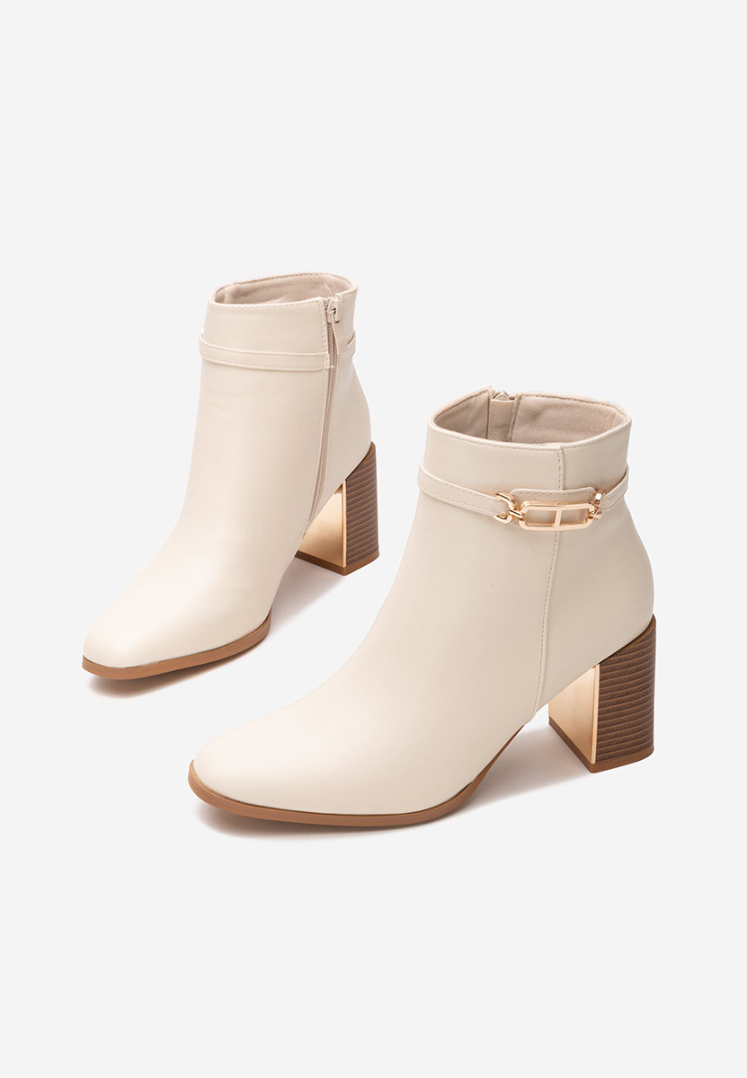 Tronchetti con tacco largo Arletta beige