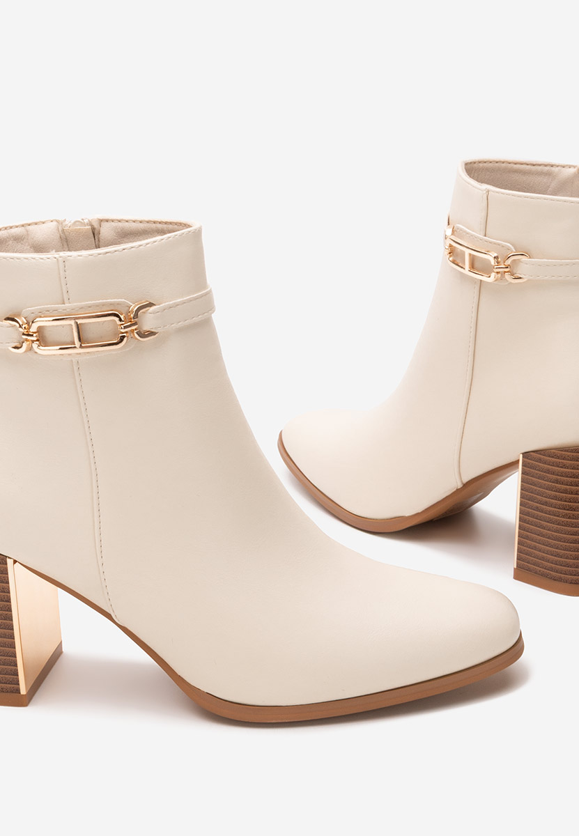 Tronchetti con tacco largo Arletta beige