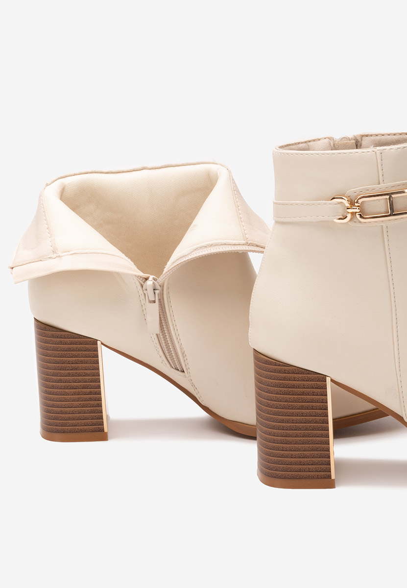 Tronchetti con tacco largo Arletta beige