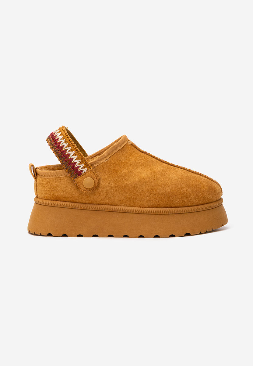 Zoccoli con zeppa Frovia camel