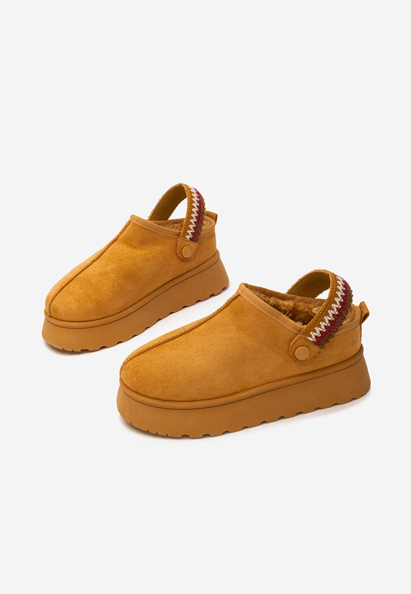 Zoccoli con zeppa Frovia camel