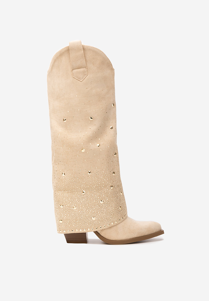 Stivali con tacco Millie beige